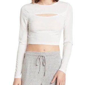 NEW Abound Women’s Ribbed Keyhole Cut Out Crop Top Size Large